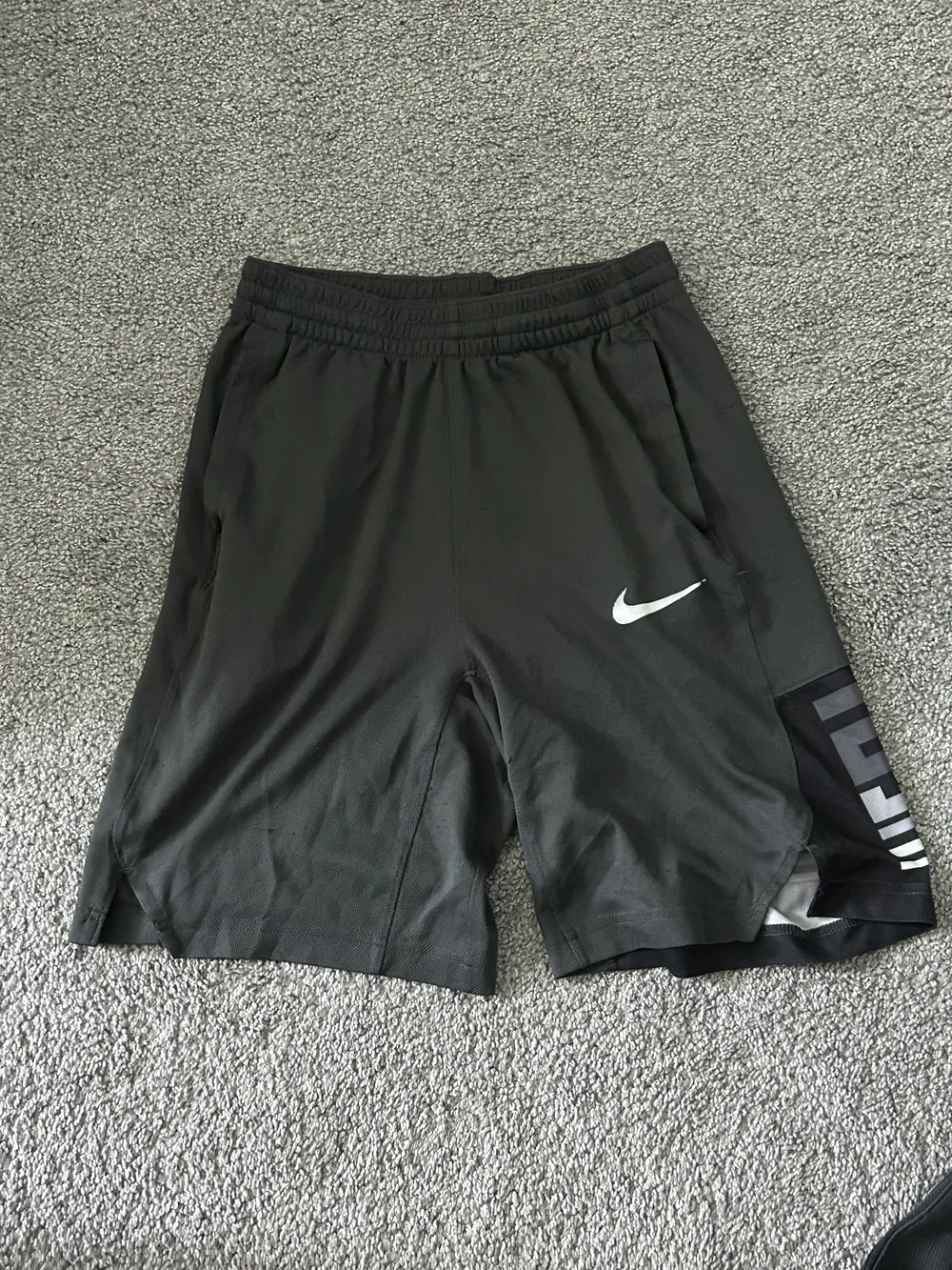Nike Men’s Black Athletic Shorts with White Swoosh